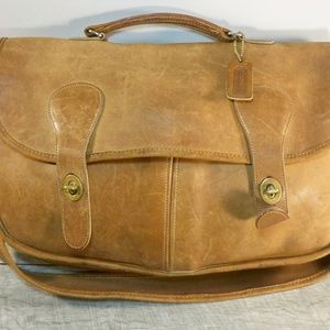 Vtg Coach Leather School Messenger Shoulder Bag